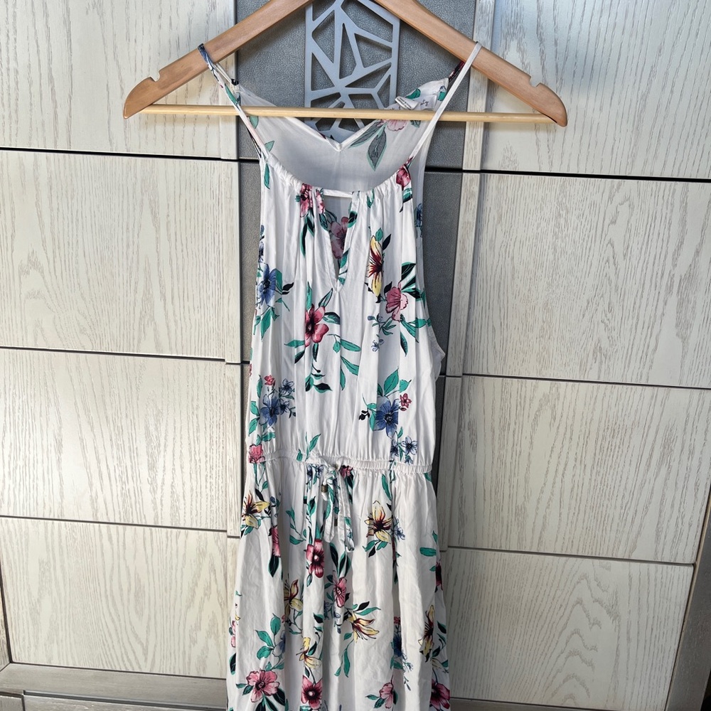 White floral beach dress